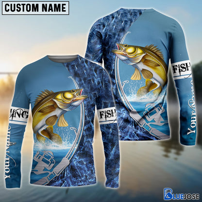 Frenzidea Fishing Walleye Ice Custom Name 3D Shirt