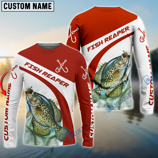 Frenzidea Customized Name Crappie Fishing Fish Reaper 3D Shirts