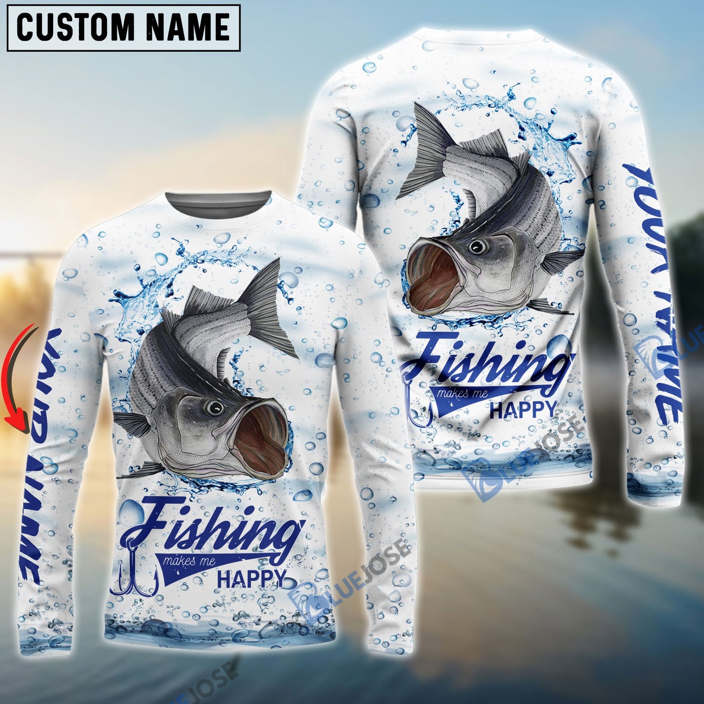 Frenzidea Customize Name Striped Bass Fishing 3D Shirts