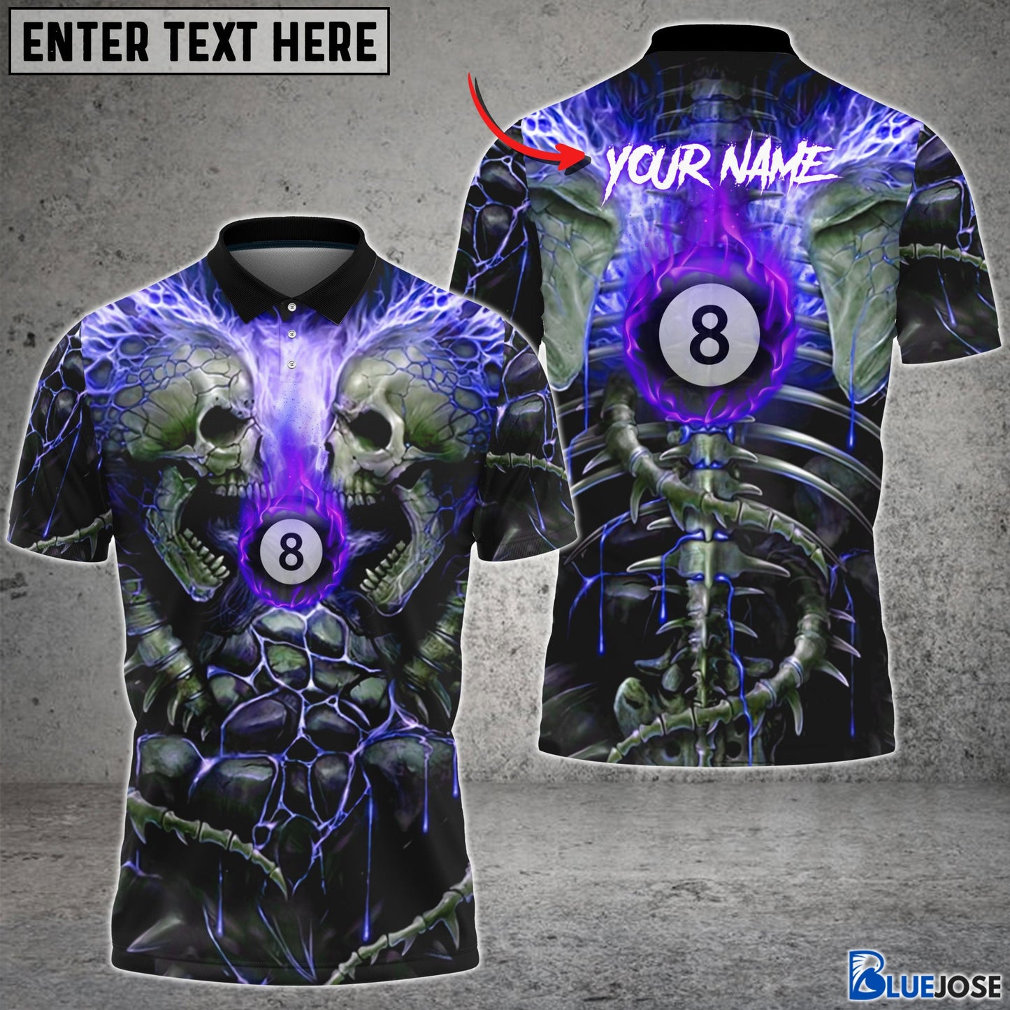 Frenzidea Billiards & Skull Personalized 3D Shirt (4 Colors)