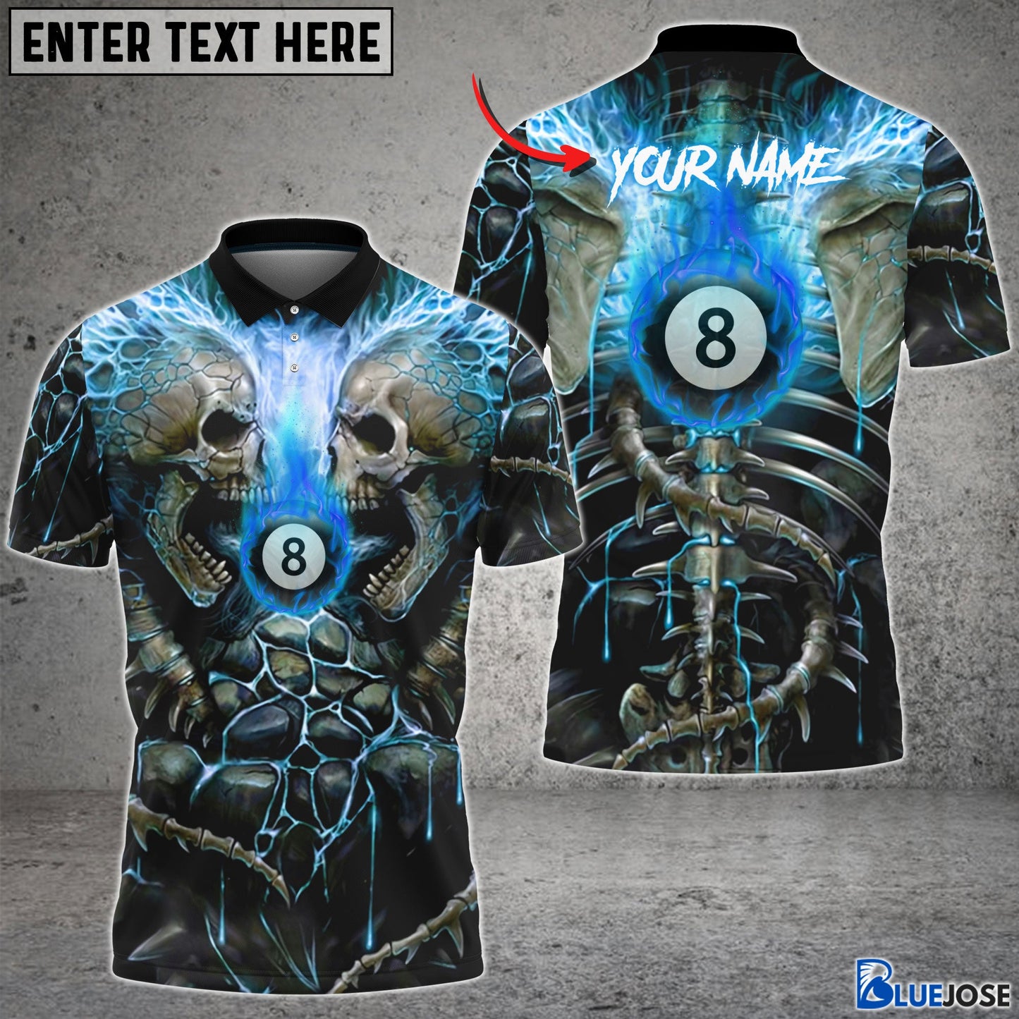 Frenzidea Billiards & Skull Personalized 3D Shirt (4 Colors)