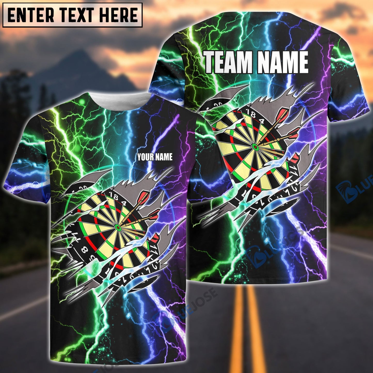 Frenzidea Darts Lightning Personalized Name 3D Shirt