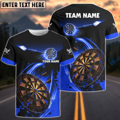 Frenzidea Blue Fire Darts Personalized Name, Team Name 3D Shirt