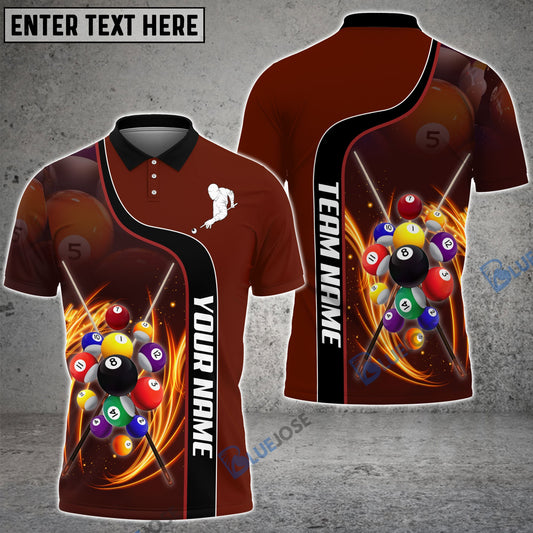 Frenzidea Billiards Dark Red Personalized Name, Team Name Unisex Shirt