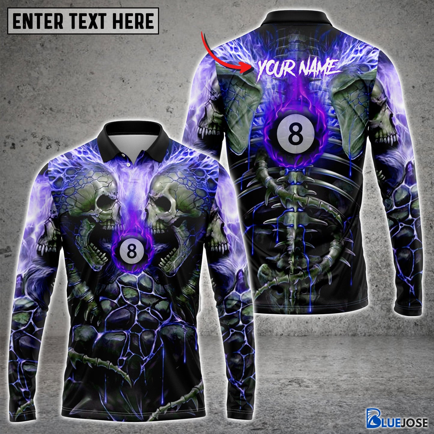 Frenzidea Billiards & Skull Personalized 3D Shirt (4 Colors)