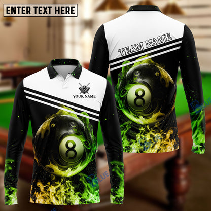 Frenzidea Billiards New Fire Personalized Name, Team Name 3D Shirt