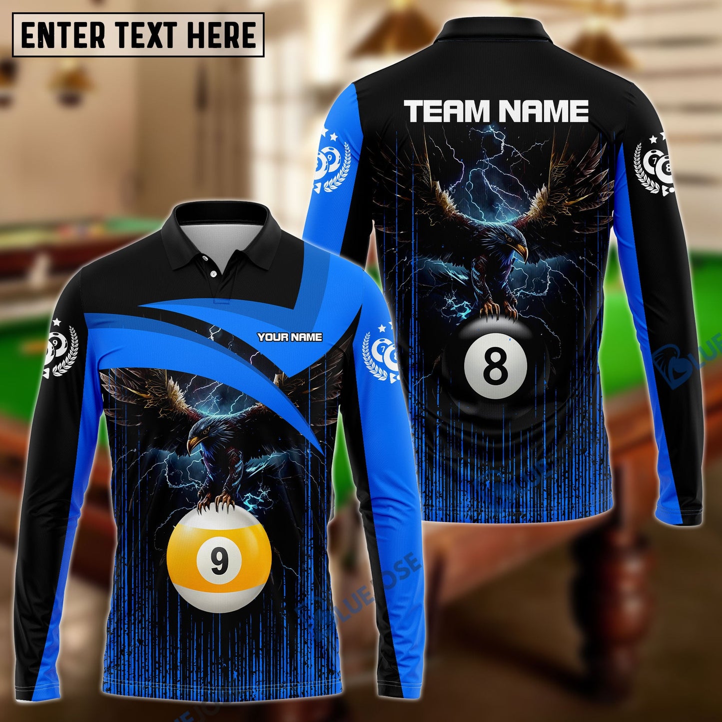 frenzidea Billiards 8-Ball & 9-Ball Eagle Personalized Shirt