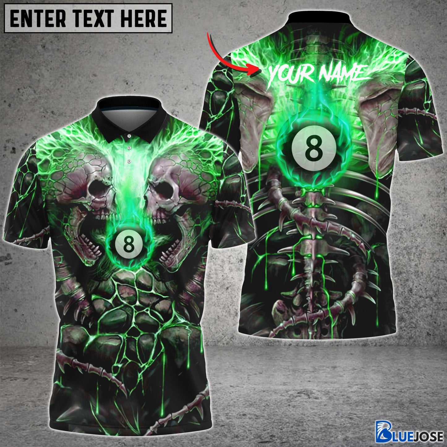 Frenzidea Billiards & Skull Personalized 3D Shirt (4 Colors)