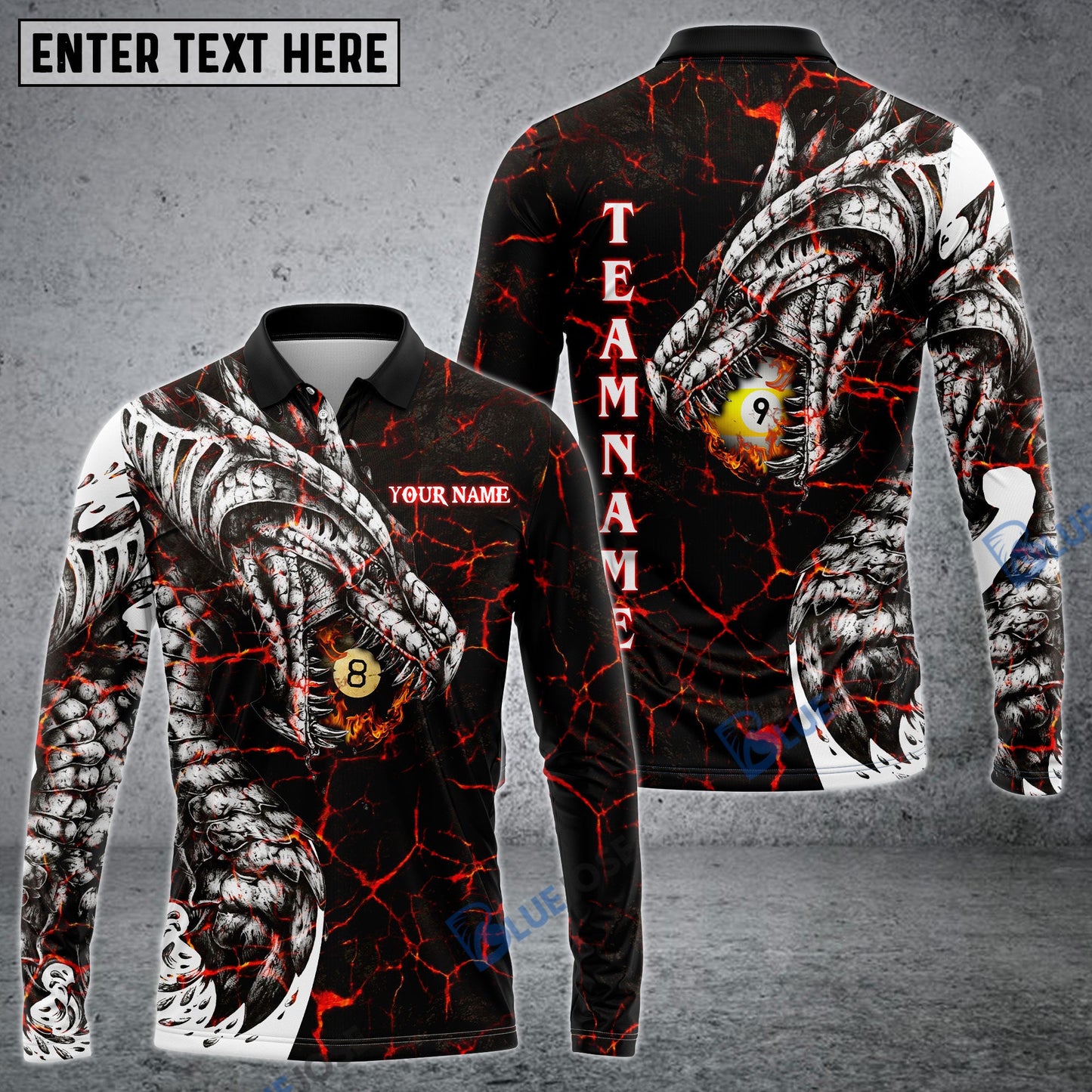 Frenzidea Fire Dragon Billiards Ball 8 & Ball 9 Personalized Unisex Shirt