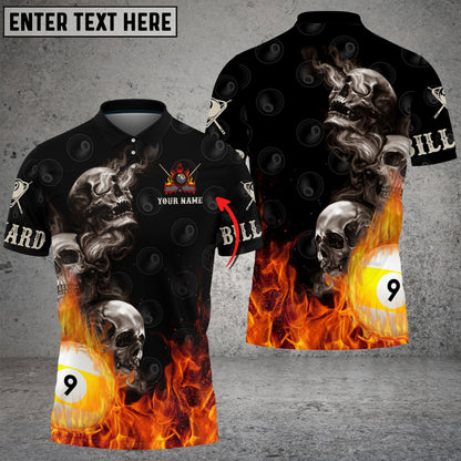 Frenzidea Skull On Fire Billiard Personalized Unisex Shirt