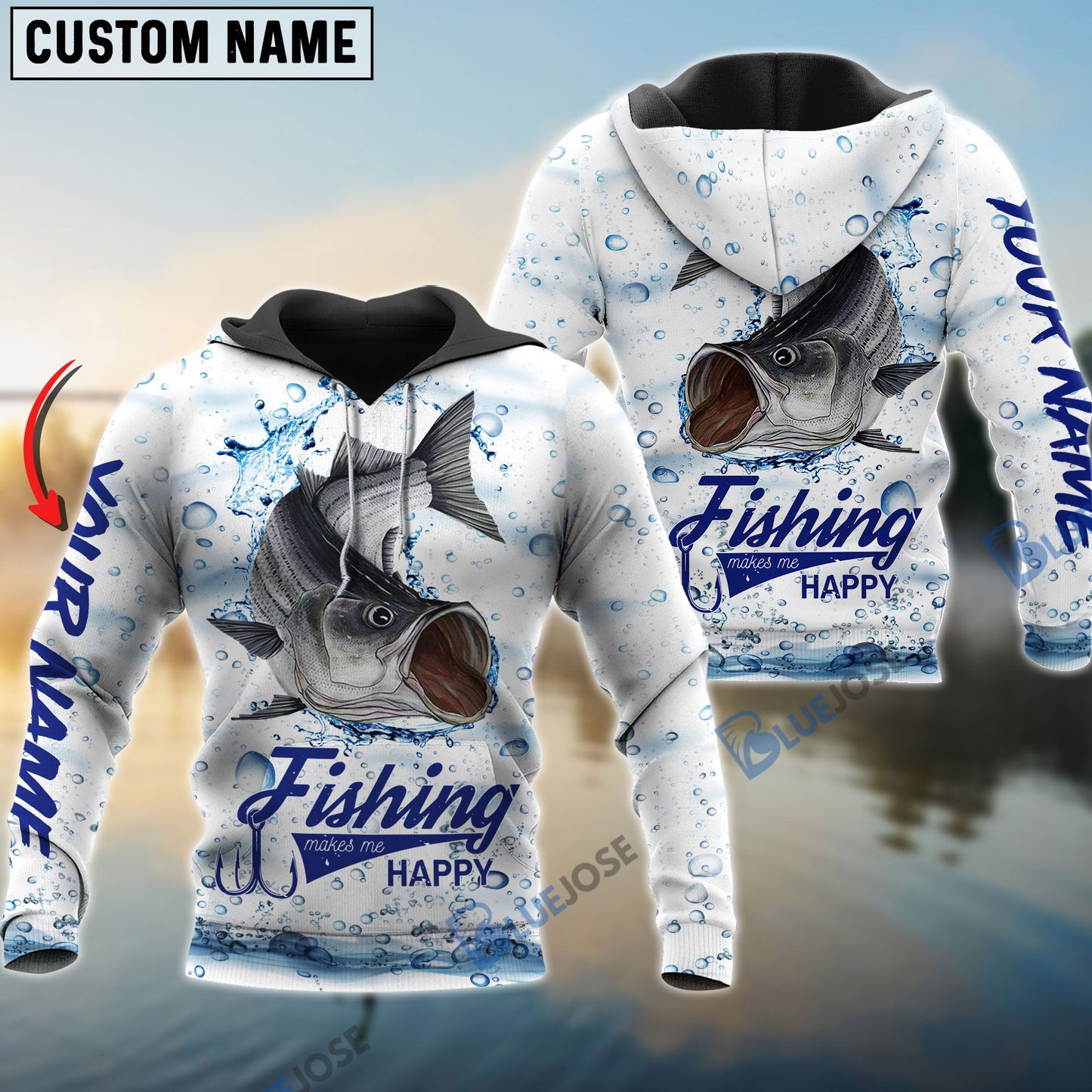 Frenzidea Customize Name Striped Bass Fishing 3D Shirts
