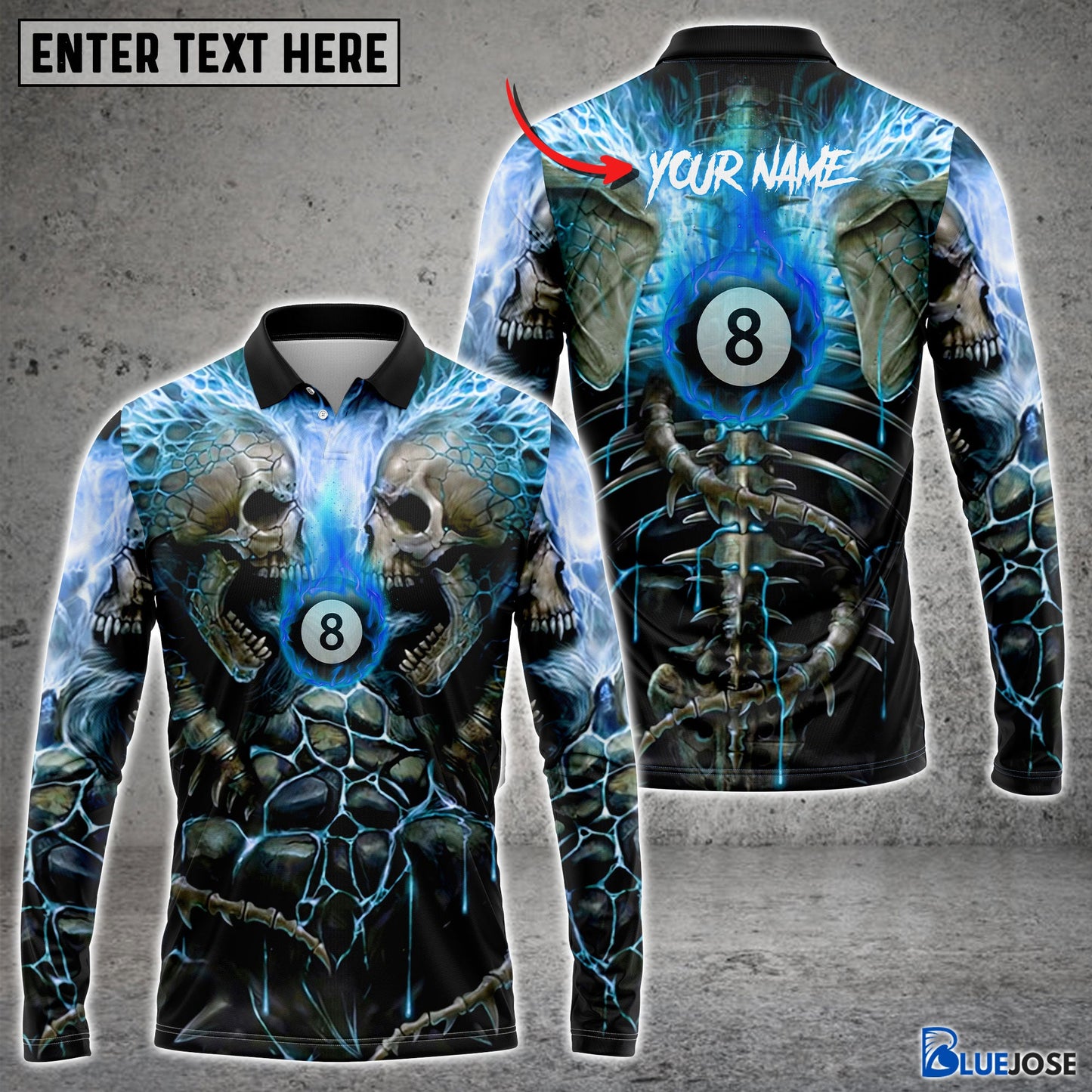 Frenzidea Billiards & Skull Personalized 3D Shirt (4 Colors)