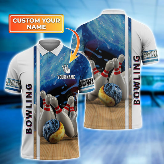 Frenzideas Bowling Lover Personalized Name 3D Shirt