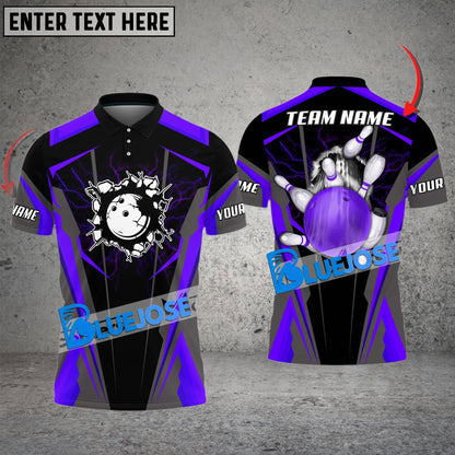 Frenzidea Bowling And Pins Crack Customized Name 3D Shirt (4 Colors)