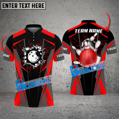 Frenzidea Bowling And Pins Crack Customized Name 3D Shirt (4 Colors)