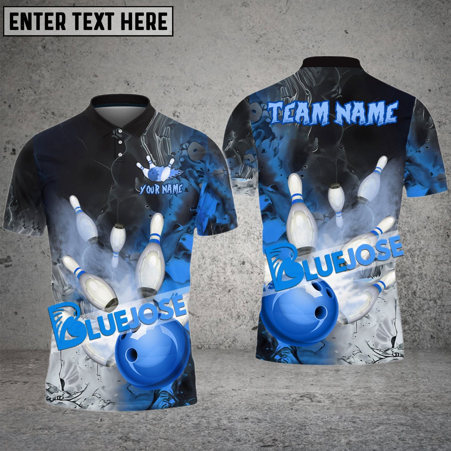 Frenzidea Bowling And Pins Fire Lava Smoke Pattern 2 Customized Name 3D Shirt (4 Colors)