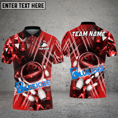 Frenzideas Bowling And Pins Fire Supersonic Speed Customized Name 3D Shirt ( 6 Colors)