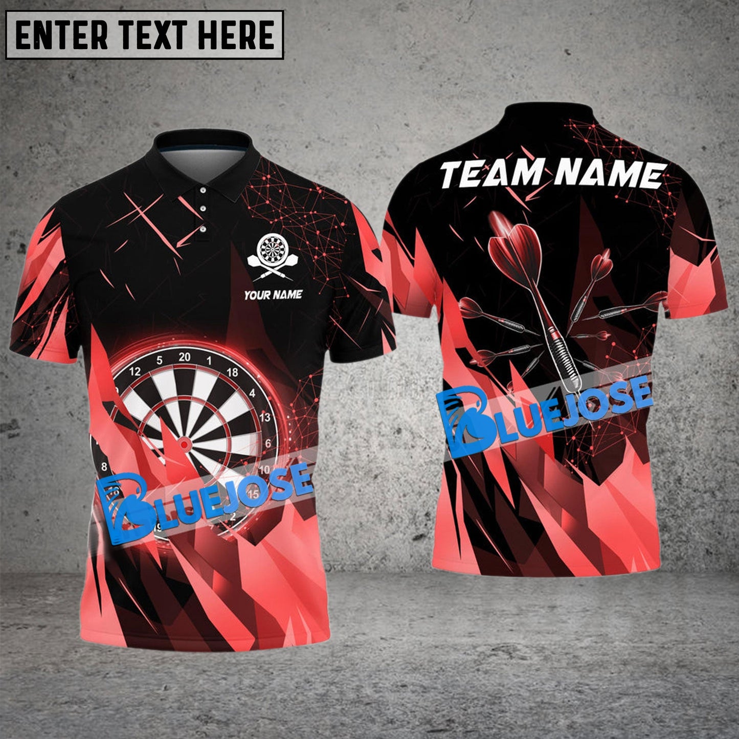 Frenzidea Darts Lava Stone  Personalized Name, Team Name 3D Shirt (6 Colors)