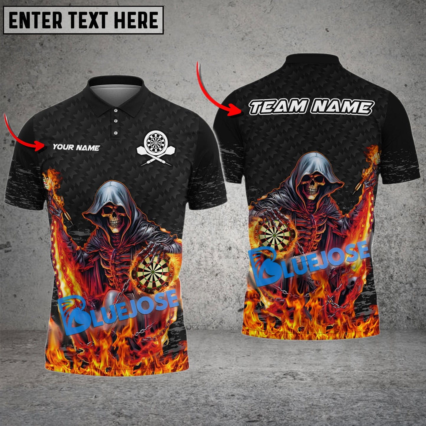 Frenzidea Darts Chain Skull Personalized Name, Team Name 3D Shirt