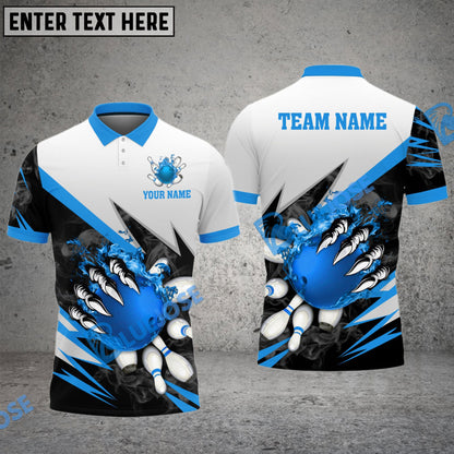 Frenzidea Bowling And Pins Lightning Claws Pattern Customized Name 3D Shirt (4 Colors)