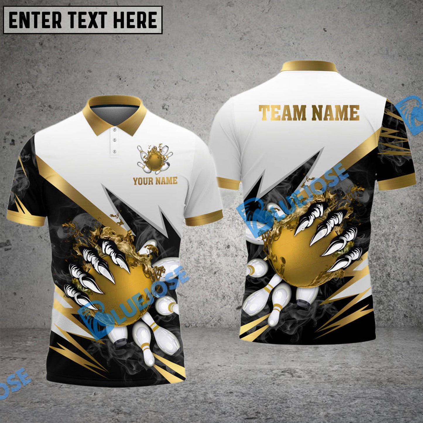 Frenzidea Bowling And Pins Lightning Claws Pattern Customized Name 3D Shirt (4 Colors)