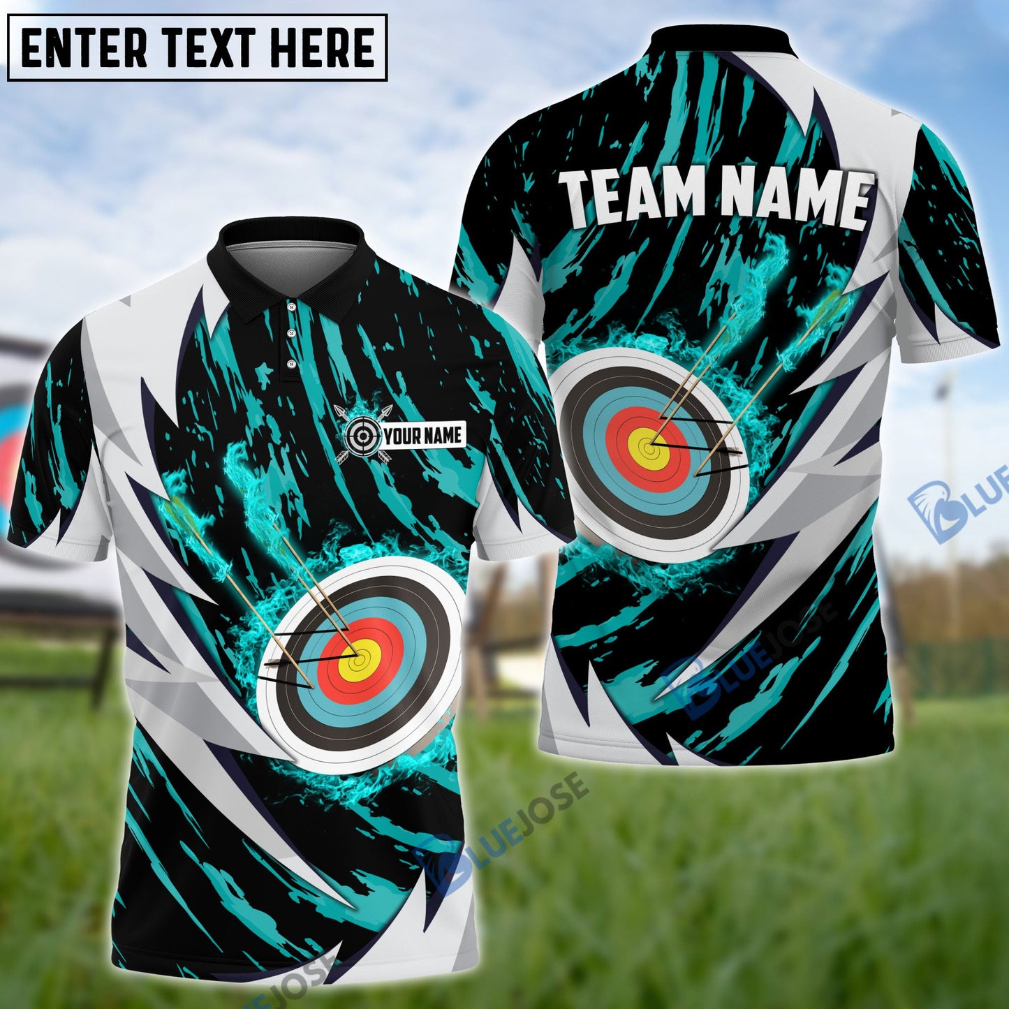 Frenzideas Personalized Name Thunder Dot Archery Multicolor 3D Shirt