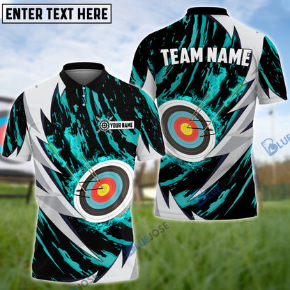 Frenzideas Personalized Name Thunder Dot Archery Multicolor 3D Shirt