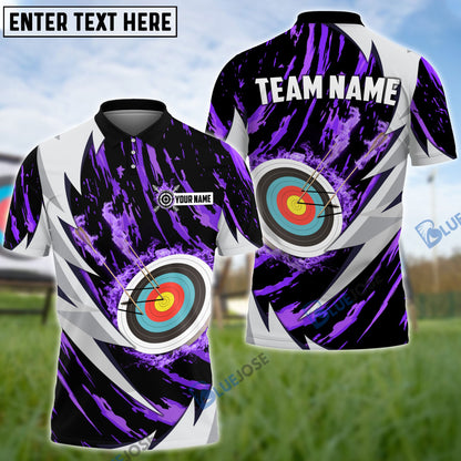 Frenzideas Personalized Name Thunder Dot Archery Multicolor 3D Shirt