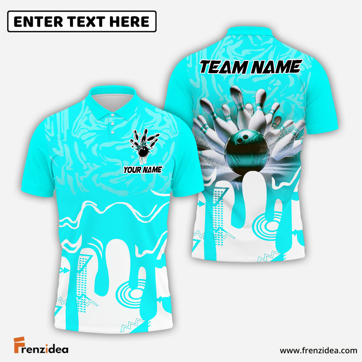 Frenzidea Bowling Shockwave Customized Name 3D Shirt (5 Colors)