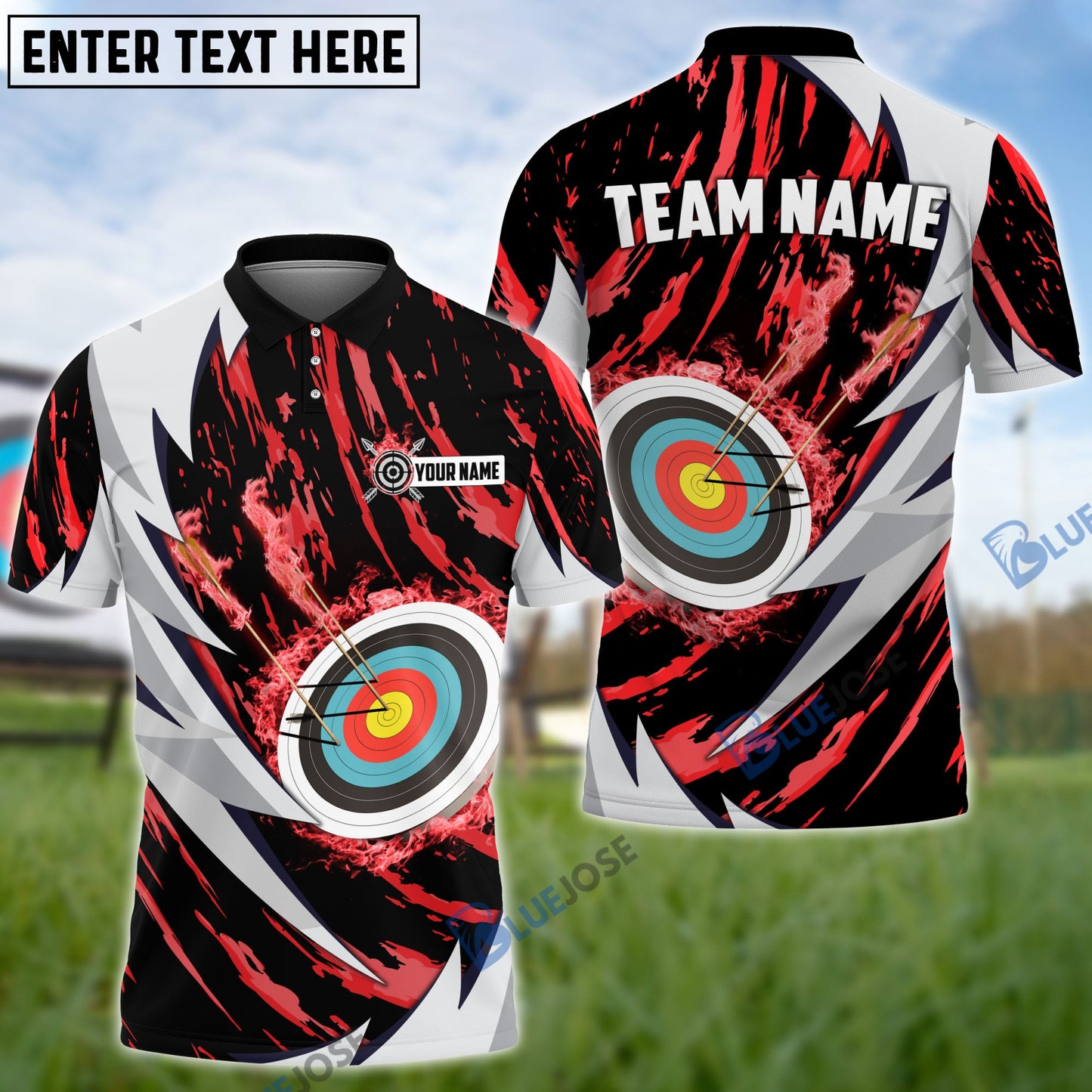 Frenzideas Personalized Name Thunder Dot Archery Multicolor 3D Shirt