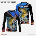 Frenzidea Walleye Fishing Blue Brocade Pattern Custom Name & Team Name 3D Shirts