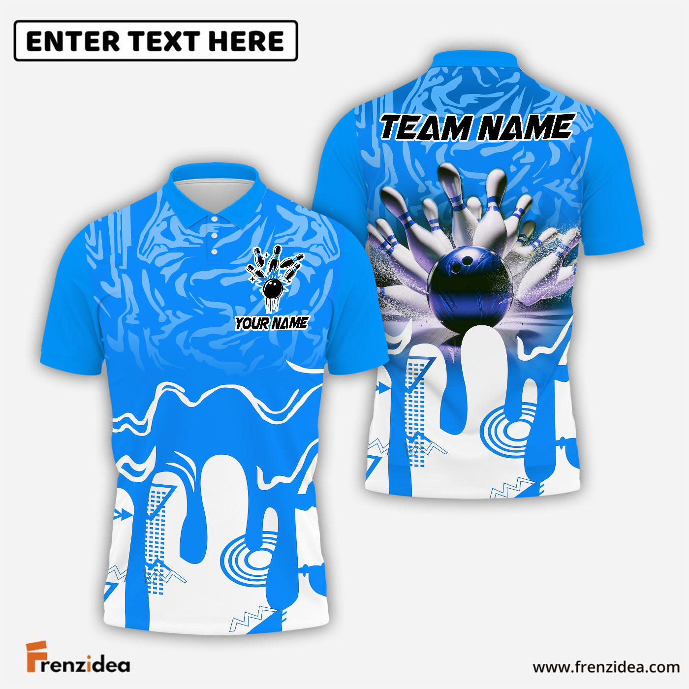 Frenzidea Bowling Shockwave Customized Name 3D Shirt (5 Colors)