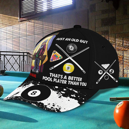 Frenzidea Billiard Lover Personalized Name 3D Over Printed Cap