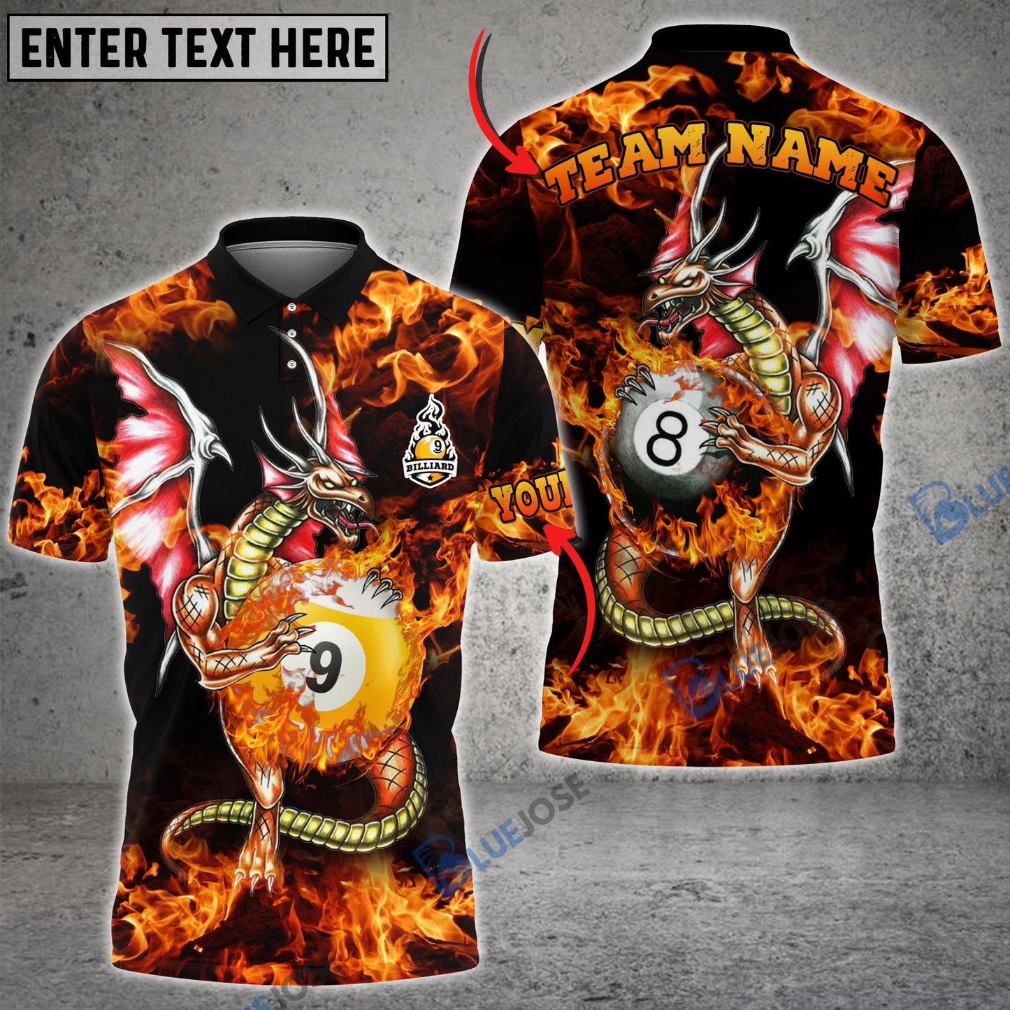 Frenzidea Billiards 9-Ball & 8-Ball Star Personalized Name 3D Shirt