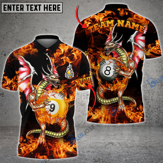 Frenzidea Billiards 9-Ball & 8-Ball Star Personalized Name 3D Shirt