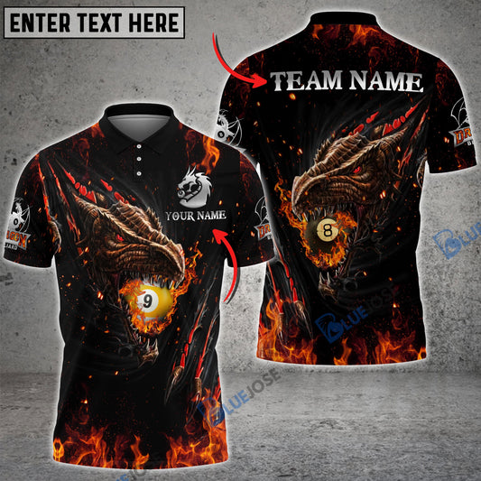 Frenzidea Fire Dragon Billiards 9-Ball & 8-Ball Personalized Unisex Shirt
