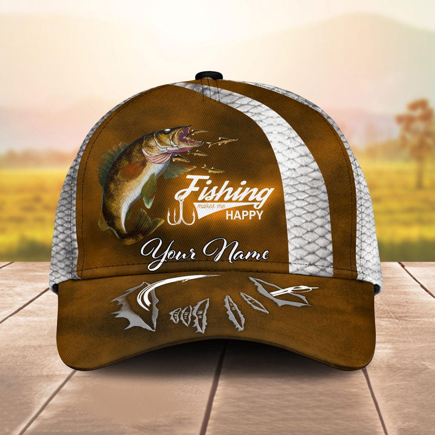 Frenzidea Personalized Walleye Fishing Hook Cap