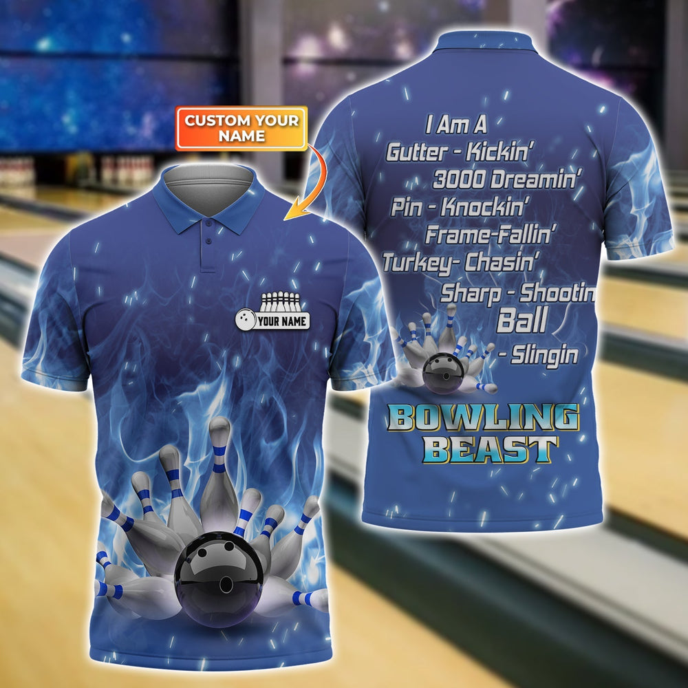 Frenzideas Bowling I Am A Gutter Personalized Name 3D Shirt