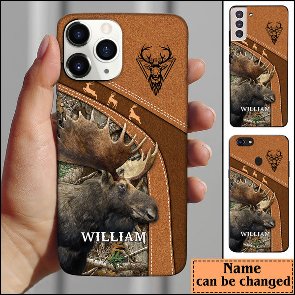 Frenzidea Leather Pattern Personalized Phone Moose Deer Phone Case