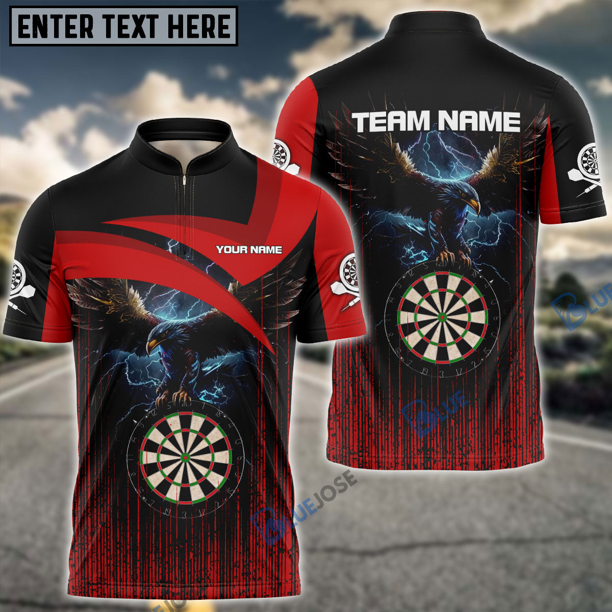 Frenzidea Dart Board Eagle Personalized Name, Team Name 3D Shirt (4 Colors)
