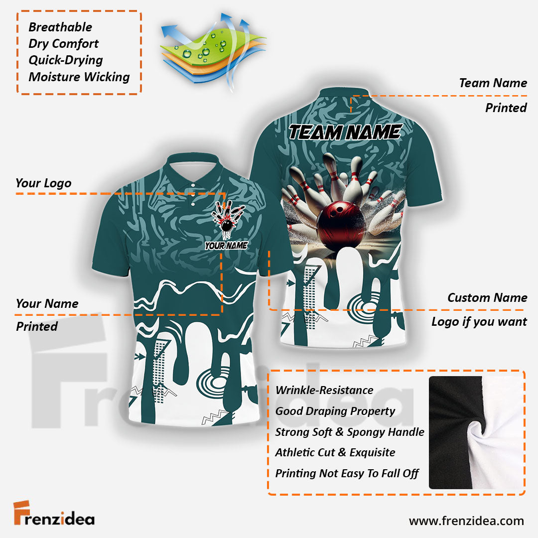 Frenzidea Bowling Shockwave Customized Name 3D Shirt (5 Colors)