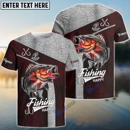 frenzidea Personalized Fishing Red Shirt