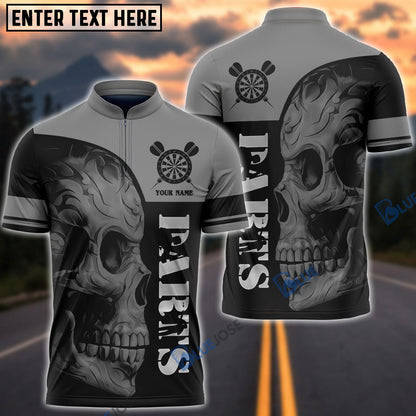 Frenzidea Skull Darts Personalized Name 3D Shirt (6 Colors)