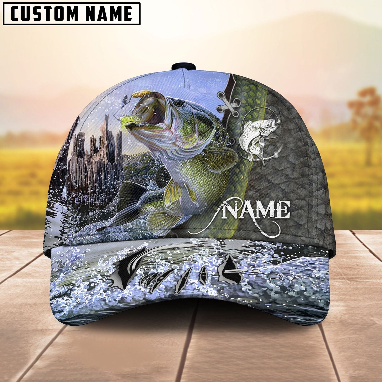 Frenzidea Personalized Bass Fishing Classic Cap