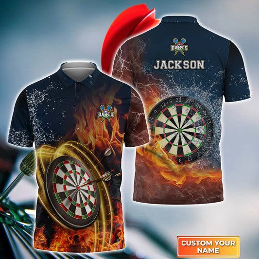 Frenzidea Darts On Fire Personalized Name 3D Shirt