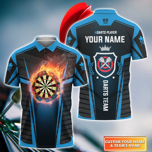 Frenzidea Darts Board In Flames Personalized Name 3D Shirt