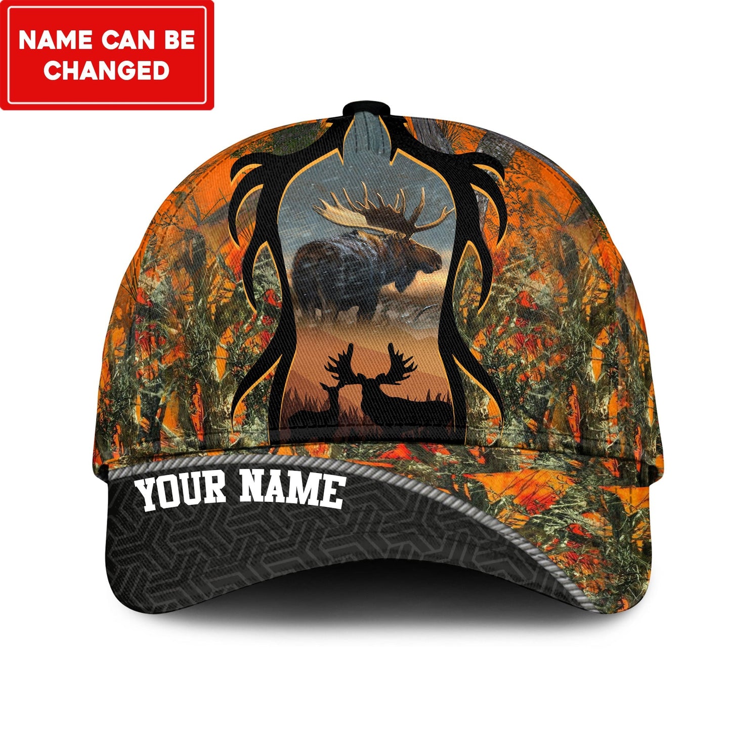 Frenzidea Moose Hunting Multicolor Personalized Cap