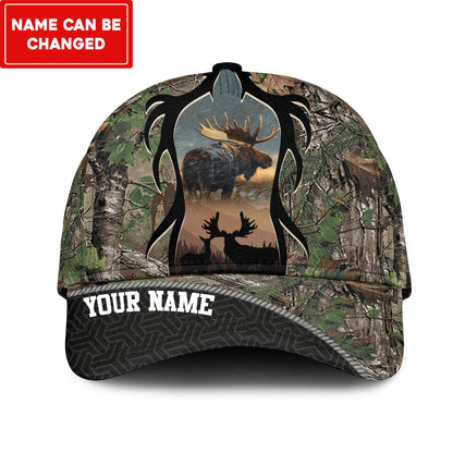 Frenzidea Moose Hunting Multicolor Personalized Cap