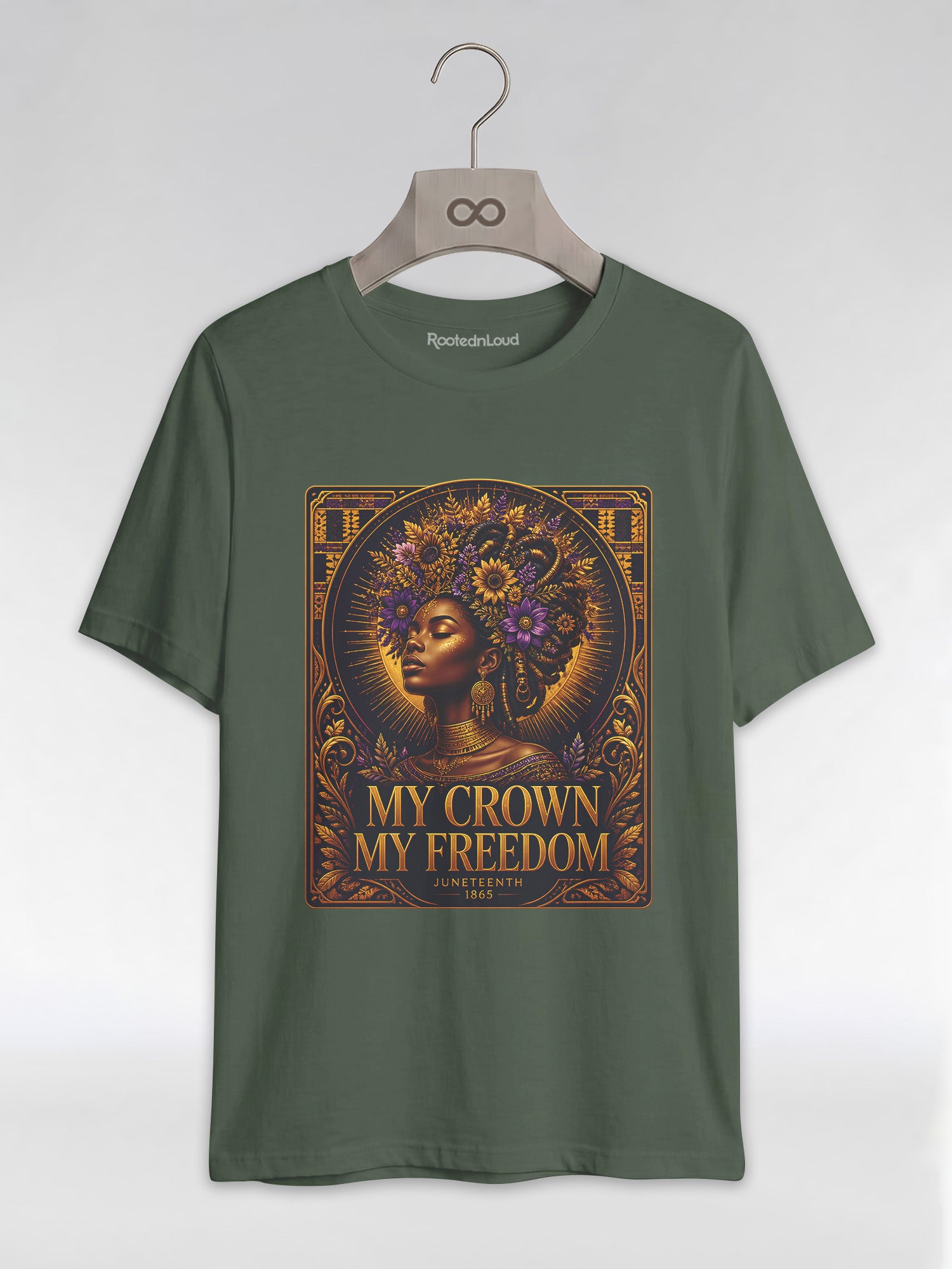 My Crown My Freedom: Juneteenth Melanin Queen Graphic T-Shirt - RootednLoud