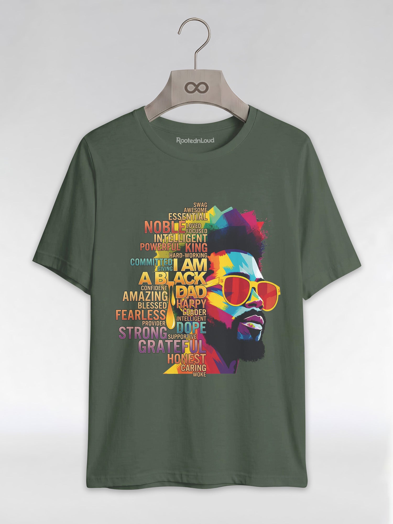 I Am A Black Dad: Colorful Pop Art Typography Graphic T-Shirt - RootednLoud